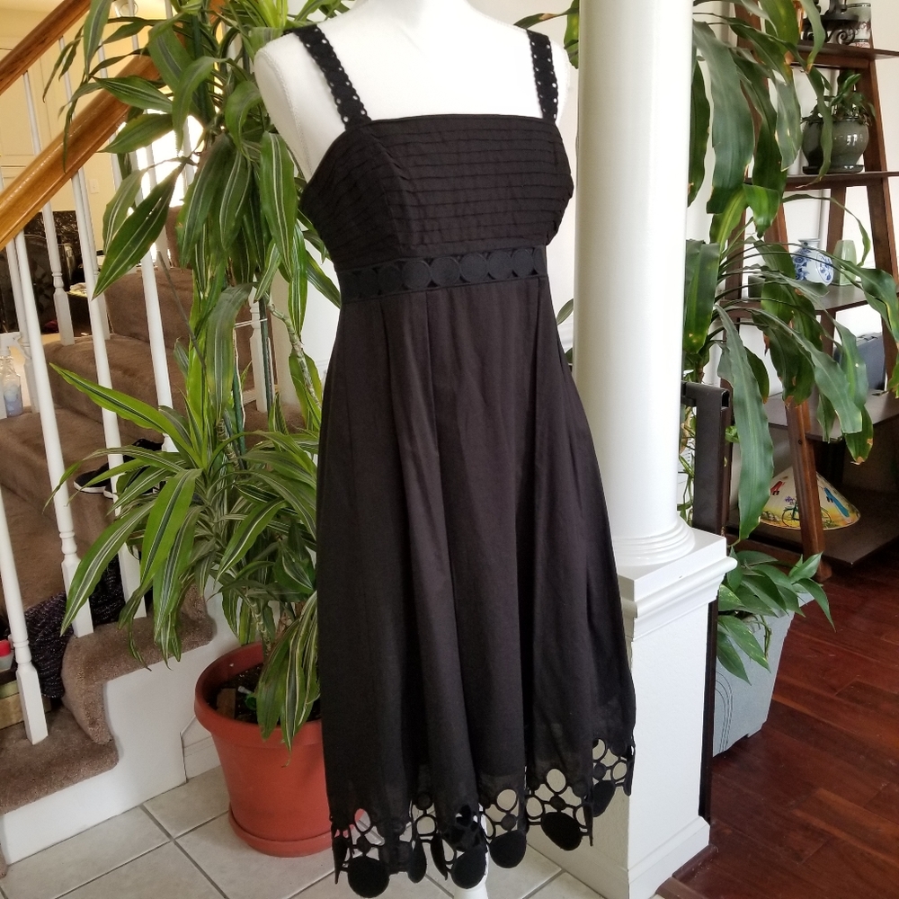 NWT eliza J Black Dress Midi Cutout Detail Size 6